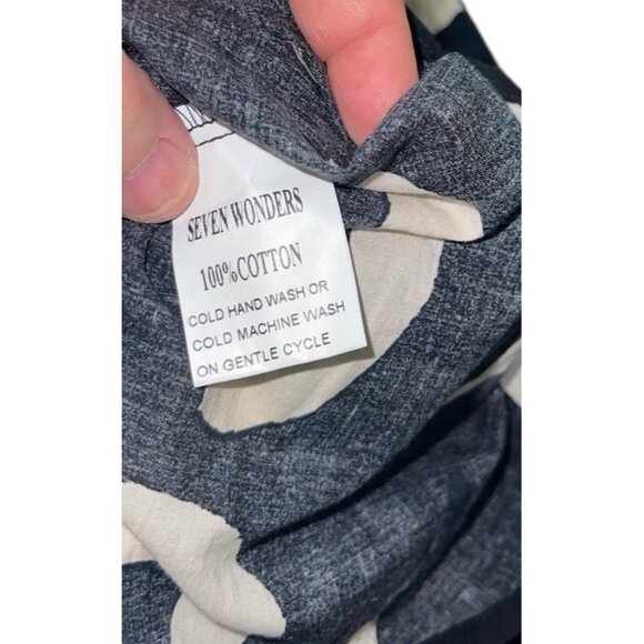Seven Wonders York Shirt Womens Size 8 Black Sand Exclusive Oversized Blouse - Picture 11 of 12